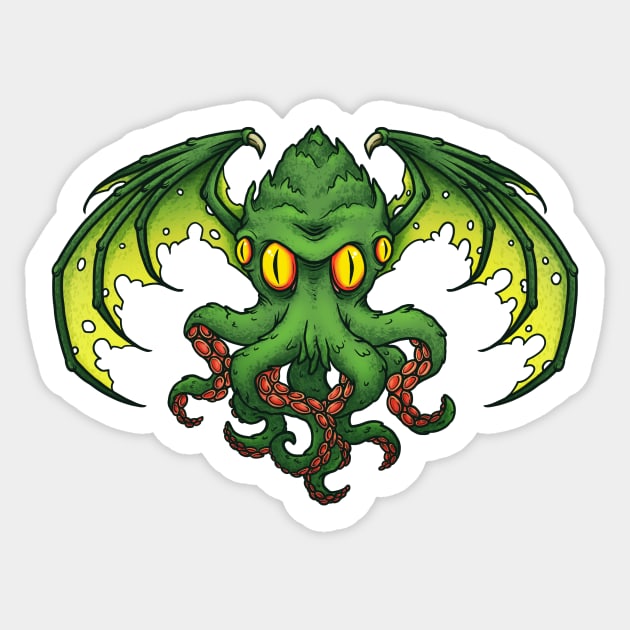 Cthulhu Sticker by katymakesthings